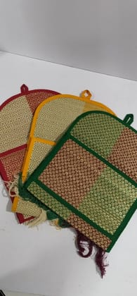 Wall Hanging in Green Yellow and Maroon