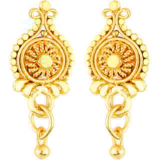 Vighnaharta Sizzling star Gold Plated Screw back alloy dangler studs Earring for Women and Girls   [VFJ1863ERG]