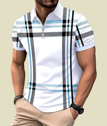 AUSK Men Cotton Blend Regular Fit Printed Polo T Shirt ( Dark Green )