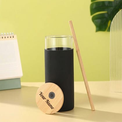 Custom Borosilicate Sipper Tumbler with Bamboo Lid