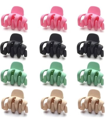 12 Pack Small Hair Claw Clips 1.0 Inch Mini Hair Clips for Women and Girls