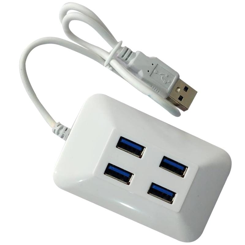 USB Hub 4Port High-Speed for Pendrive, Mouse, Keyboards, Camera, Mobile, Desktop, Tablet, PC, Laptop, TV Digital Cameras, Card Readers, USB Speakers (White)