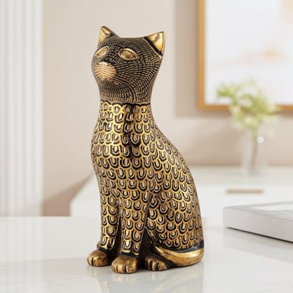 Brass Table Decor Showpiece Cat Statue (ANMAS045 A)