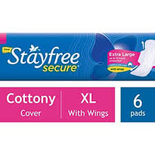 Stayfree Secure Dry Xl Cottony Sanitary Pads With Wings 6 PIECE