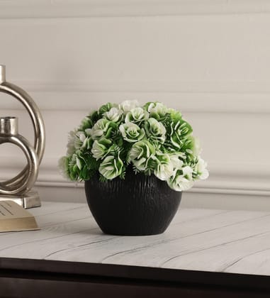Foliyaj Artificial White Flower Plant with Pot |Bonsai Tree|Artificial Flower|with Pot|Home D�cor for Living Room Home Office Shop|House|Gift|Decoration Foliyaj Artificial White Flower Plant with Pot |Bonsai Tree|Artificial Flower|with Pot|Home D�cor for Living Room Home Office Shop|House|Gift|Decoration
