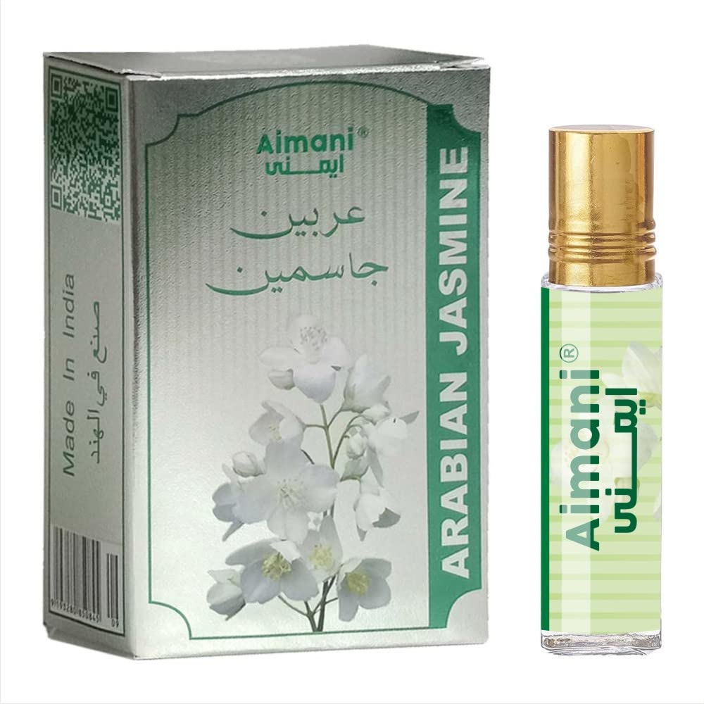 Aimani Arabian Jasmine Mogra Attar Perfume or Unisex | Pure Natural Undiluted | Long Lasting | Herbal Attar 06 ml