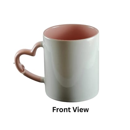 Personalised Heart Handle Ceramic Mug by Saadhya Designs