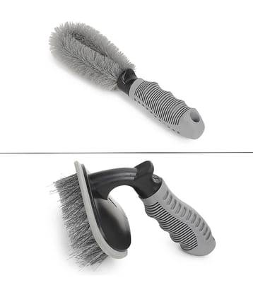 Mahek Accessories - Car Cleaning Combo of Alloy Wheel Cleaning Brush, Rim Cleaner for Your Car, Motorcycle or Bicycle And Tire Brush Washing Tool for car accessories( Pack of 2 )