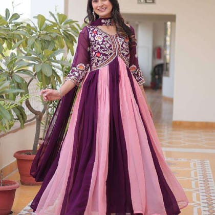 Aar Creation Festival Long Gown with dupatta