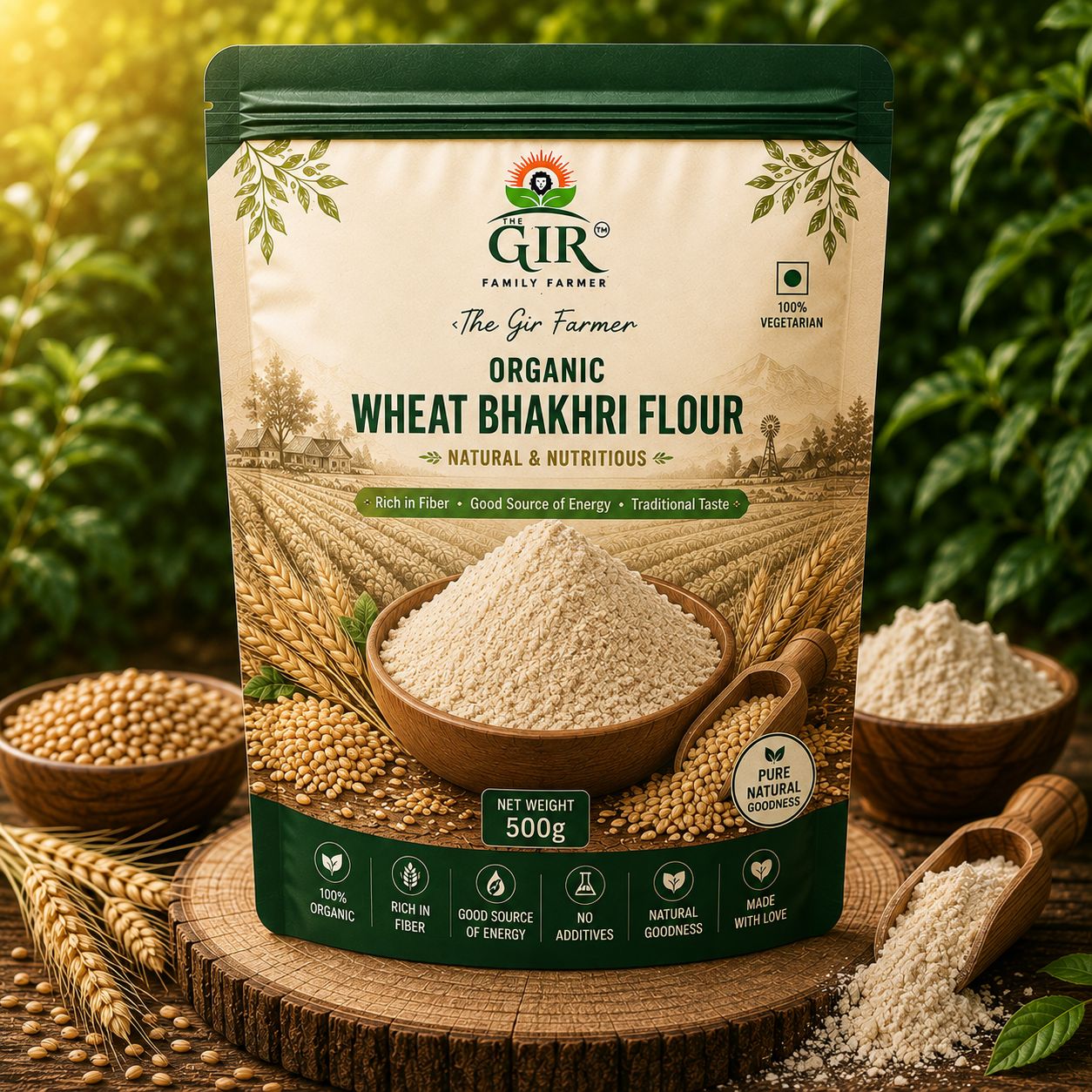 Organic Wheat Bhakhri Flour - Natural & Nutritious