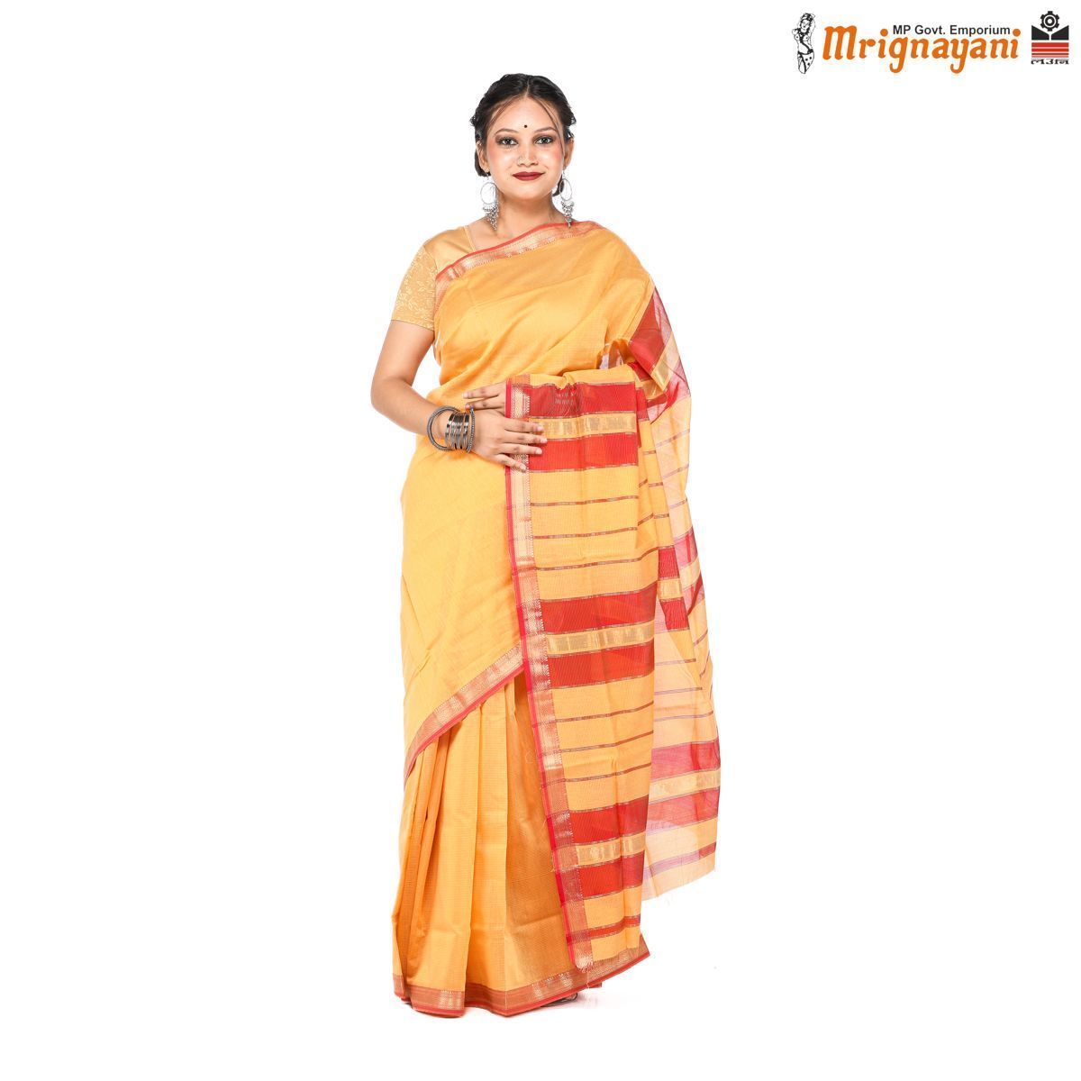 HANDLOOM MAHESHWARI SILK SAREE WITH BLOUSE (SKU - 3S0109230422, SAREE-1129)