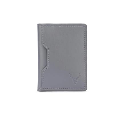 Mens Vegan Leather Card Wallet | Slim Design | Lightweight | Durable Bifold | Grey