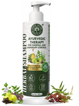 Ayurvedic Herbal Shampoo with Bhringraj, Amla, Shikakai, Reetha, Heena & Brahmi for Hair Fall, Dandruff control, Frizzy hairs, Discoloration, Dry Scalp, Oil balance | 200ml