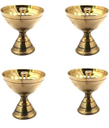 Spherulemuster Brass Akhand Diya - Pack of 4