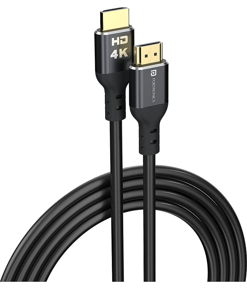 Portronics Grey 3A HDMI Cable 5 Meter