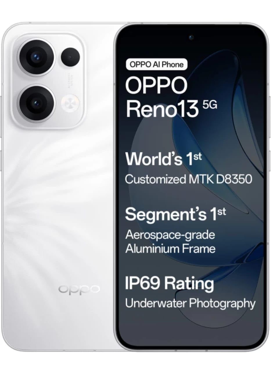 OPPO Reno13 5G (Ivory White,8 GB RAM, 256 GB Storage) with No Cost EMI/Additional Exchange Offers OPPO Reno13 5G (Ivory White,8 GB RAM, 256 GB Storage) with No Cost EMI/Additional Exchange Offers - Ivory White / 8GB RAM + 256GB Storage
