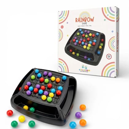 Braintastic Rainbow Ball Chess Puzzle Game for Kids & Family | Color Matching Brain Teaser Board Game with 48 Balls | Educational Thinking Puzzle Toy for Children Learning Gift