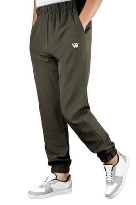Men's Polyster Solid Track Pant-Lower (Dark Green, M)-PID47673
