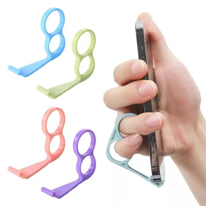Hand Mobile Stand, Phone Grip Holder, Phone Finger Ring Holder, Prevent Finger Pressure and Protect Finger Joints, Multi Angle Cell Phone Back Grip Phone Ring (2 pcs -Multi colour)
