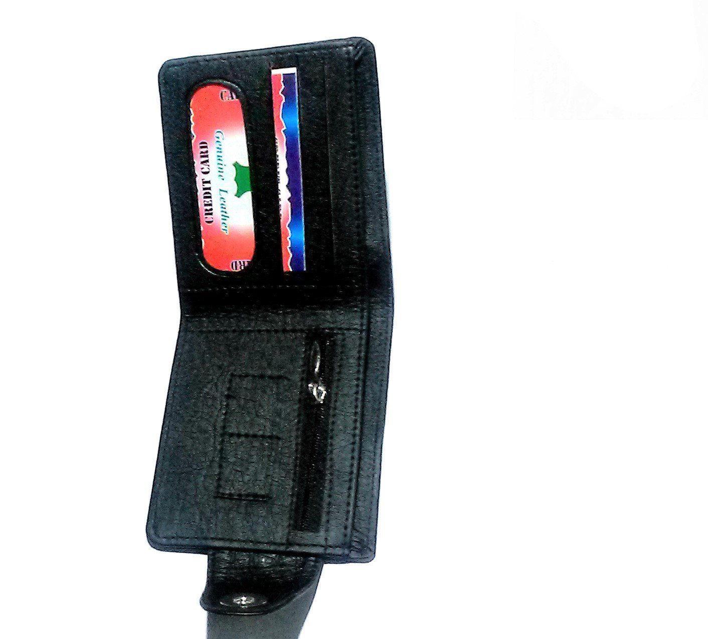 Nawani D.2 Unique Men's Black Leather Wallet, Size- 11/9 cm