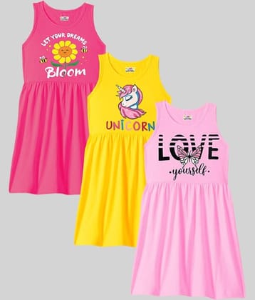 Kuchipoo Cotton Blend Frock For Girls ( Pack of 3 , Multicolor 6 )