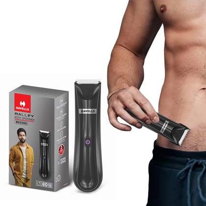 Havells Ballex Body Groomer| Full Body Trimmer For Men|Beard, Body, Balls, Pubic Hair, Private Parts|IPX7 Waterproof|No Nicks & Cuts|1 Hour Non Stop Runtime|USB Type C Fast Charge| Travel Lock| BG3300 Havells Ballex Body Groomer| Full Body Trimmer For Me