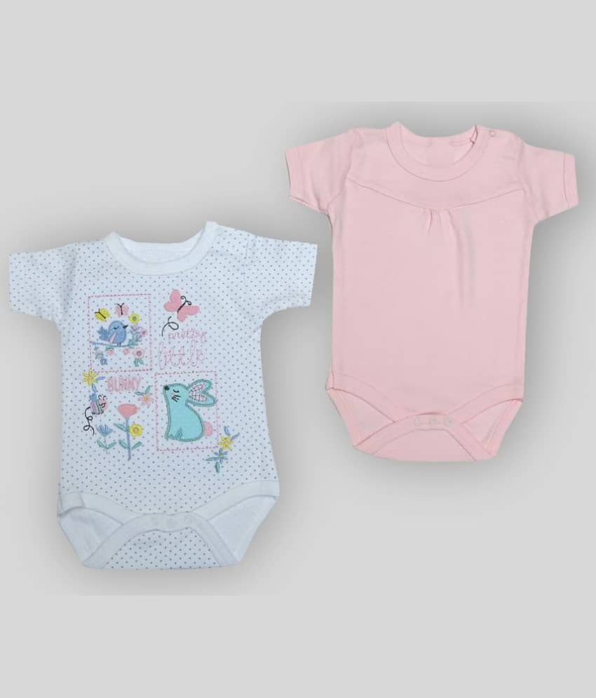 KABOOS Pack of 2 Baby Girls Cotton Bodysuit ( Multi Color )