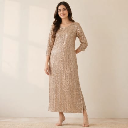 Designer Metallic Sequence Party Wear Kurti