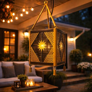 WEEBIZ Jullian17 Wall Lights, Ceiling Lights, Hanging Lights (Pendant Lights), Wall Lights Lamp Shade (Bamboo)