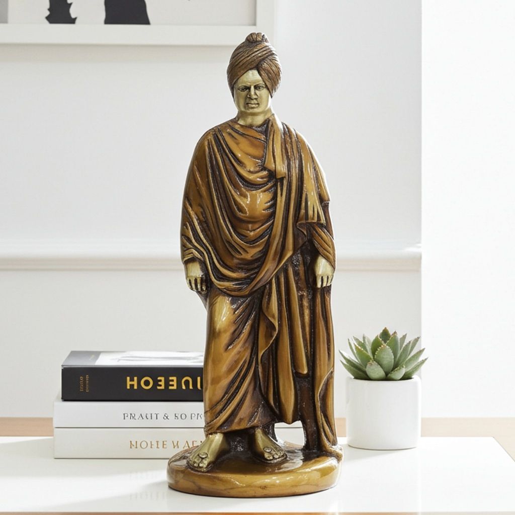 Handcrafted Brass Vivekanand Ji Idol - Handcrafted Spiritual Showpiece, Height : 16 Inch (BSMAS1354 D)