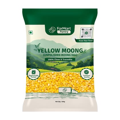 FarMart Pantry Yellow Moong Dal | Premium & Unpolished | High-Protein & Easy to Digest | 500g FarMart Pantry Yellow Moong Dal | Premium & Unpolished | High-Protein & Easy to Digest | 500g