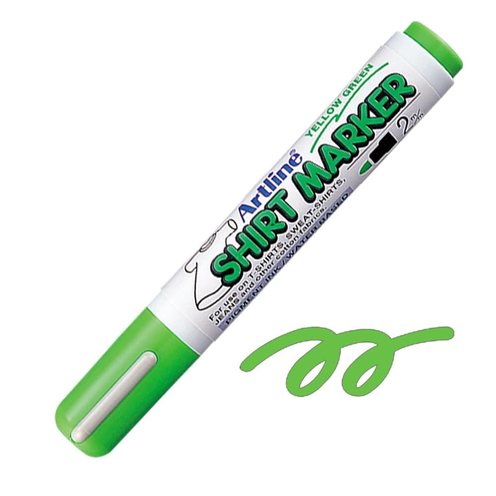 Artline T-Shirt Marker Pack of 12 (Fluro Green Colours) | For use on T-SHIRTS, SWEAT-SHIRTS, JEANS & other cotton fabrics