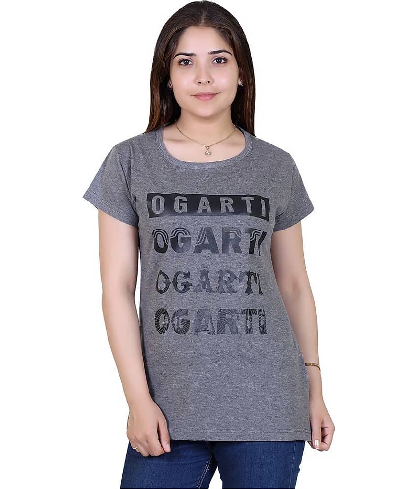 Ogarti Women's Cotton Regular Top ( Dark Grey )