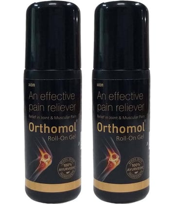 Orthomol Ayurvedic Pain Relief Roll-On for Joint Pain, Muscular Pain, Arthritis, (Pack Of 2)