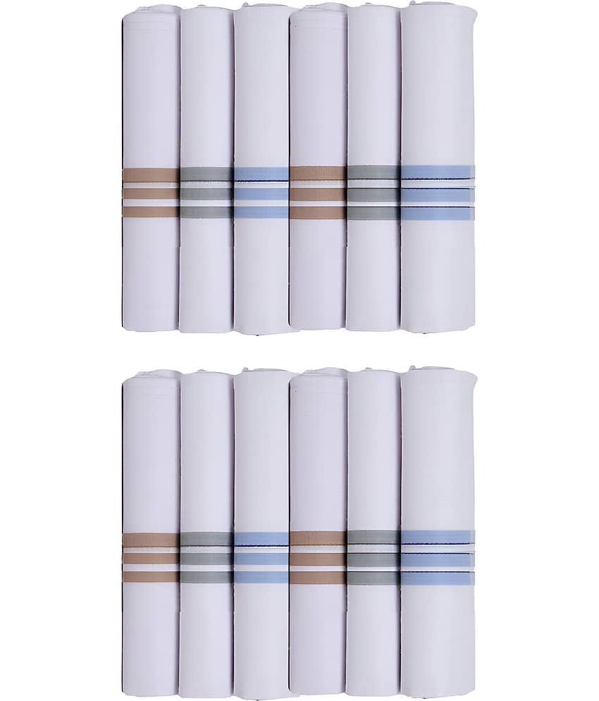Mens  Business Formal white Cotton Pack of 12 Handkerchief  Daily Use Handkerchief | Mens Essentials Premium Cotton Hanky Hankie Face Napkin Wipes