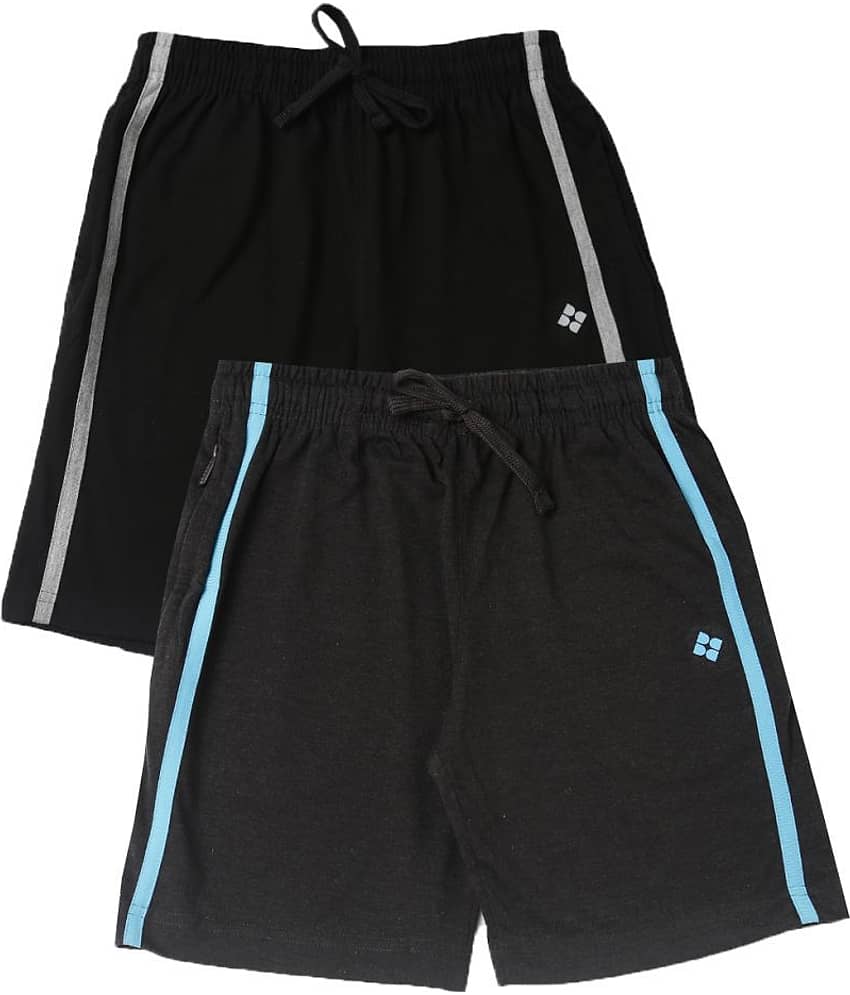 Dollar Pack of 2 Cotton Blend Shorts For Boys ( Multi Color )