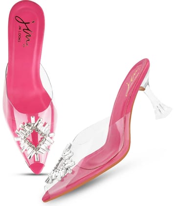 JM Looks Pink Women's Peep Toes Heels