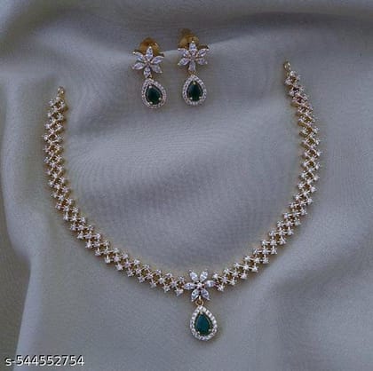 Elegant Blossom Gold-Plated Necklace & Earring Set