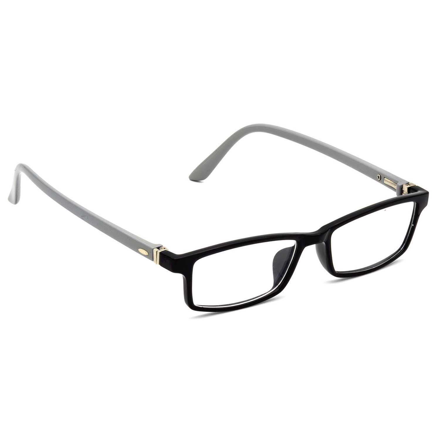 Hrinkar Plastic Full Rim Rectangle eyeglasses Men & Women - HFRM-BK-GRY-12
