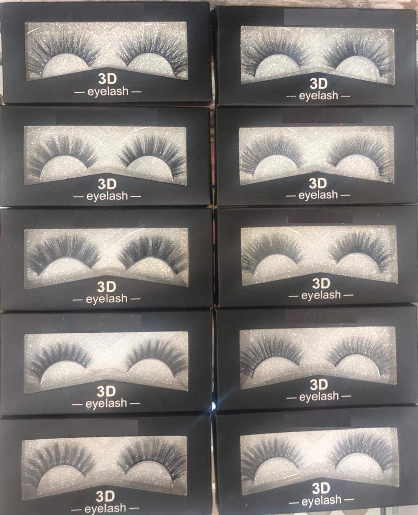 Elecsera Black Natural 3D Thick Long Eye- Lashes (Pack of 10)