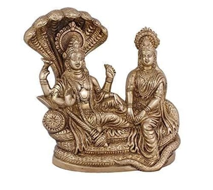 Arihant Craft� Hindu God Lakshmi Narayan Idol Hand Made Showpiece � 22 cm (Brass, Gold) Arihant Craft� Hindu God Lakshmi Narayan Idol Hand Made Showpiece � 22 cm (Brass, Gold)