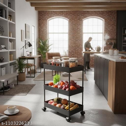 3-Tier Plastic Multipurpose Storage Trolley
