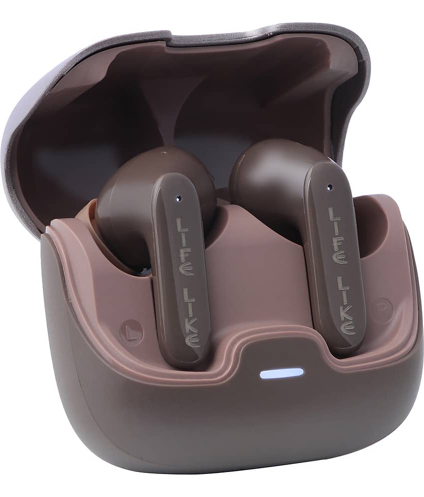Life Like Z40 With 60H Playtime, Fast Charging, ENC Mic, 10 mm Rich Bass Drivers,Bluetooth 5.3 Ear Buds TWS - Brown