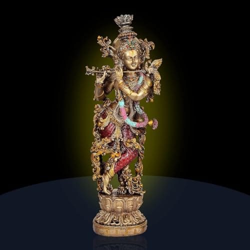 Idol for Home Decor Mandir Puja Room | Hand-Painted Multicolour | Height 14 Inch