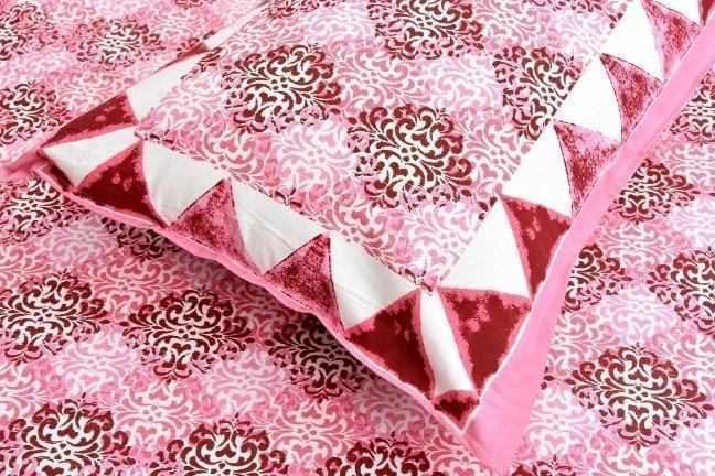 3001-Hometrade India-Standard King Size (90*108 Inches)-Pure Cotton Jaipuri Double Bedsheet With Matching Pillow Cover
