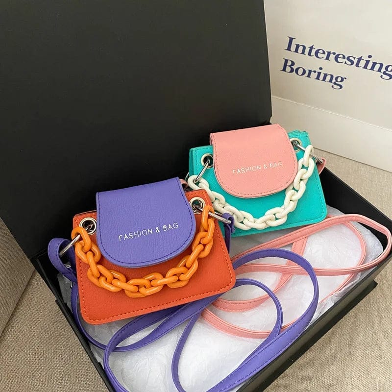 Fashion small chain messenger bags mini hand bag women colorful shoulder crossbody bags