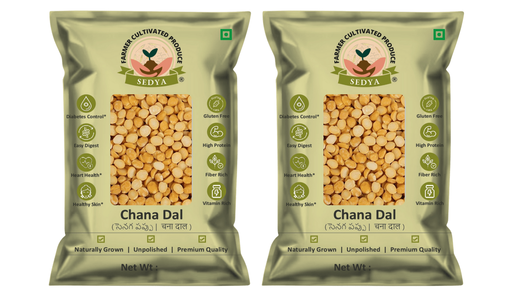 Sedya Unpolished Premium Chana Dal | Protein & Fiber Rich | 1kg