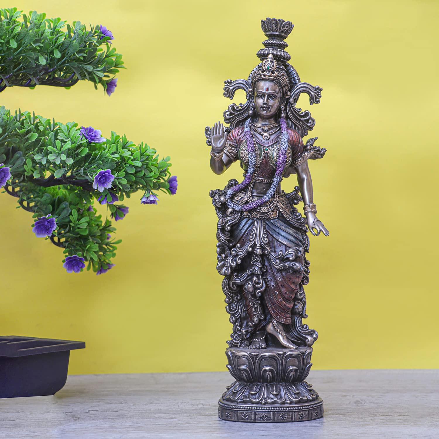 Craftlayout Bronze Finish Resin Radha Rani Idol 14.5 Inch