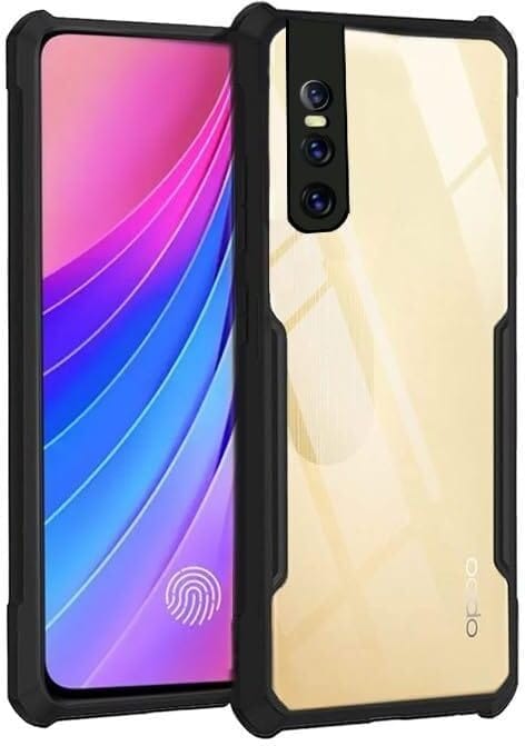 PLUGTECH Slim Shockproof Case | Matte Black Soft | Drop Protection | Precise Cutouts | Premium Mobile Cover for Vivo V15 Pro