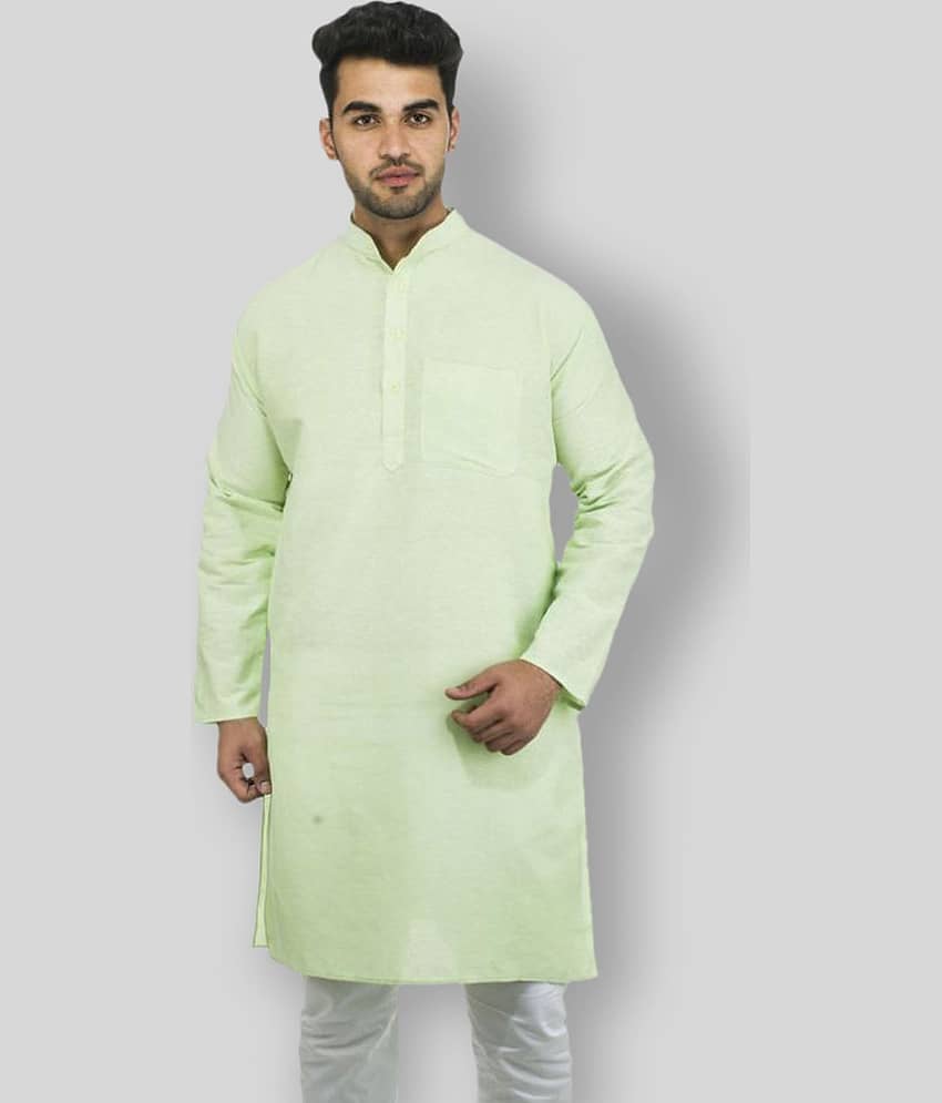 DESHBANDHU DBK - Fluorescent Green Cotton Men's Regular Kurta ( Pack of 1 )